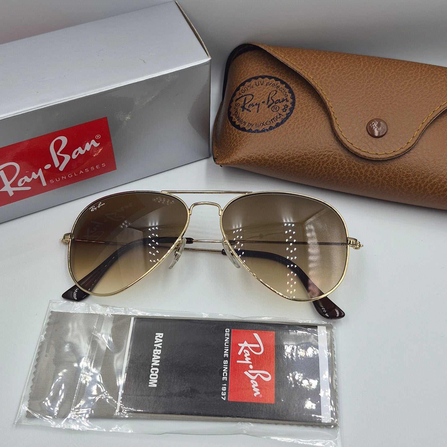 RAYBAN AVIATOR CLASSIC RB-3025 doré/marron Dégradé