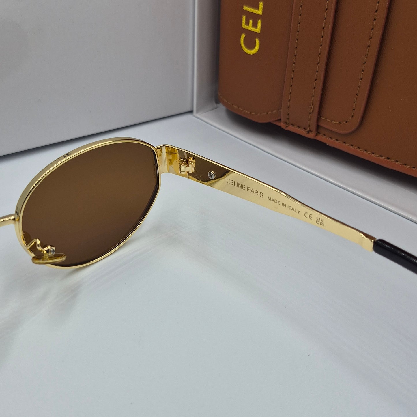 CELINE triomphe doré marron