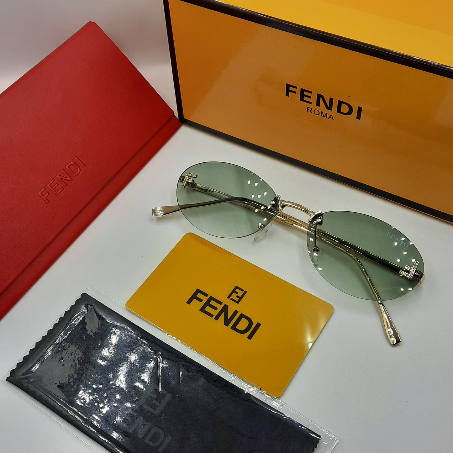 FENDI First crystal vert doré