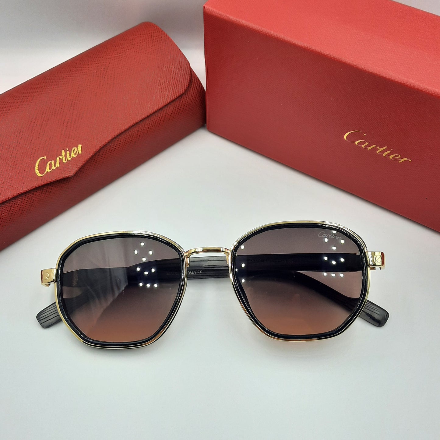 CARTIER luxe doré marron bois