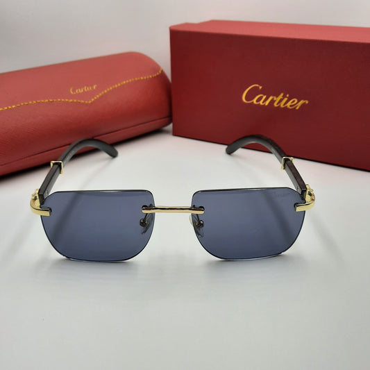 CARTIER rimless doré noir