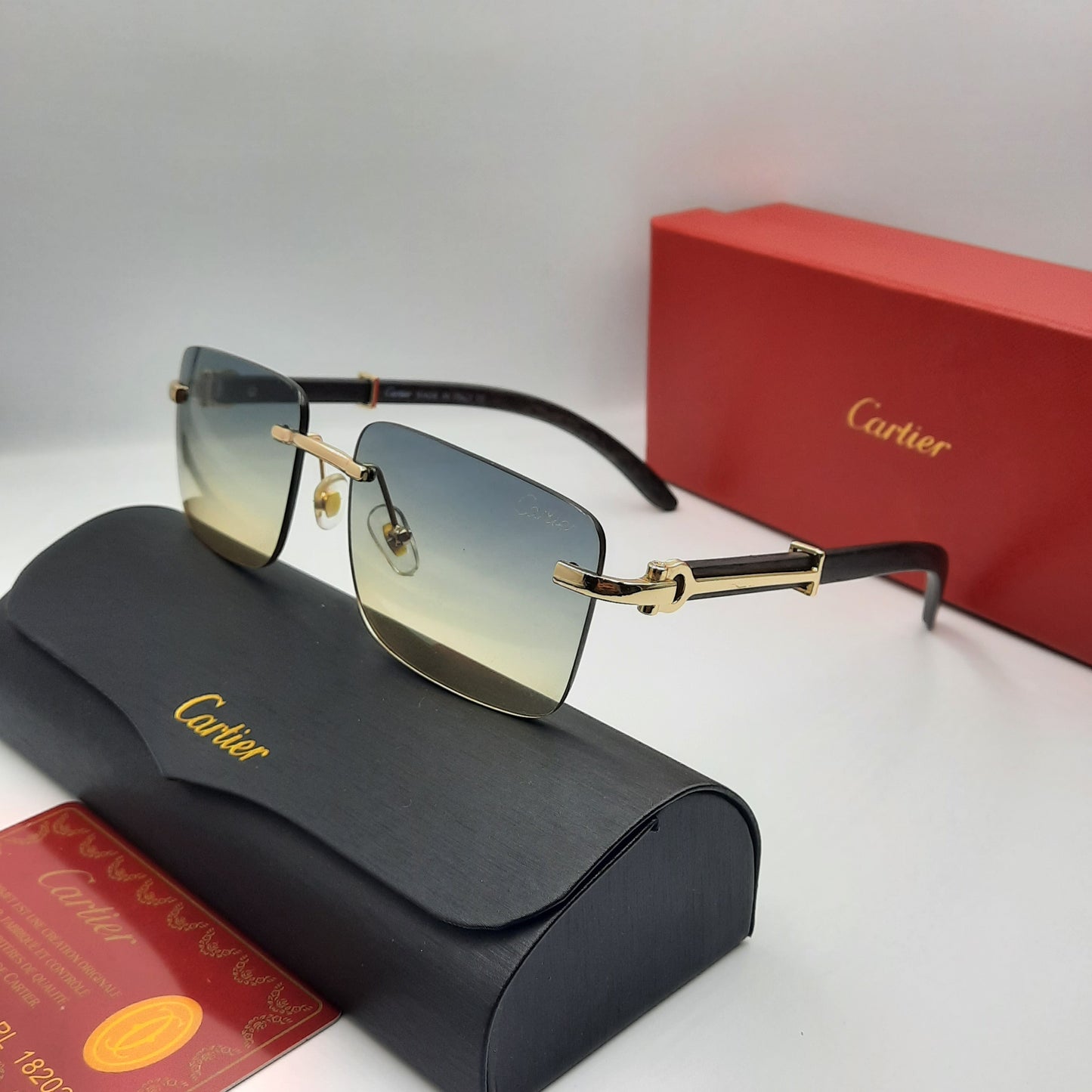 CARTIER percée doré vert bois