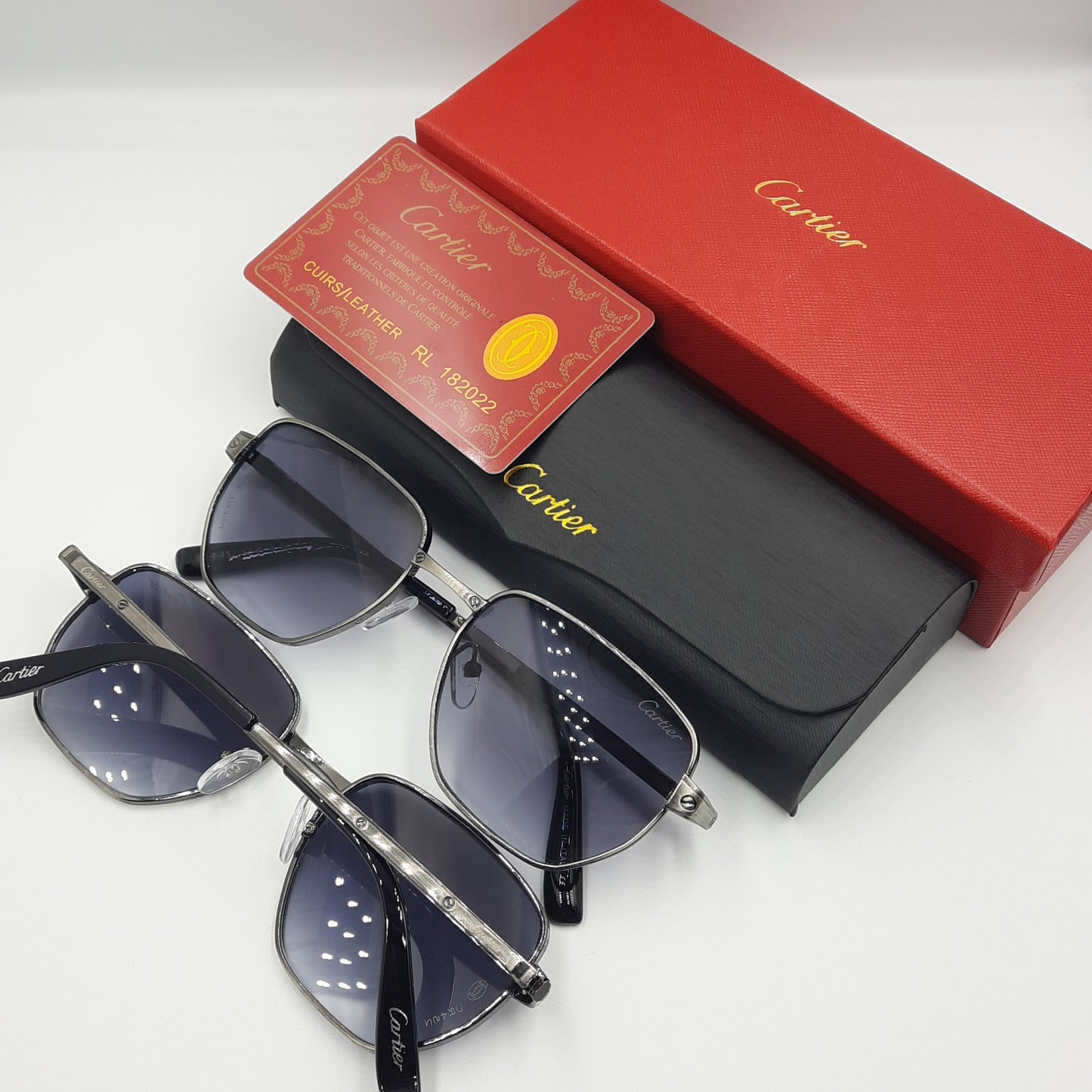 CARTIER santos gris metal noir