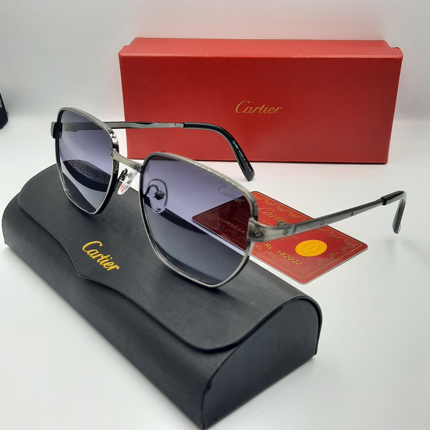 CARTIER santos gris metal noir