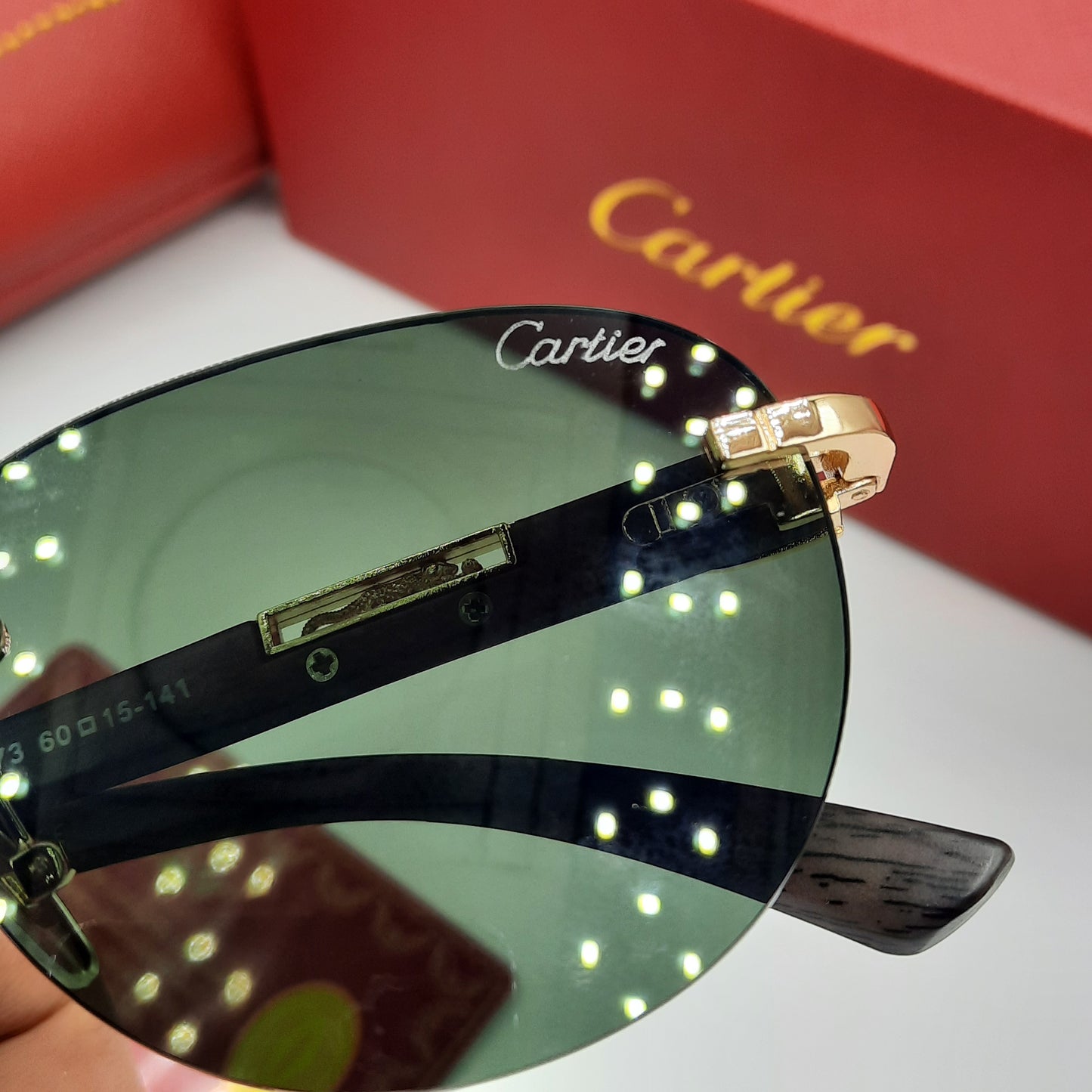 CARTIER percée doré vert wood