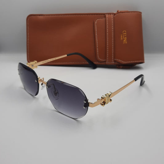 CELINE triomphe noir doré avec pochette à bandoulière