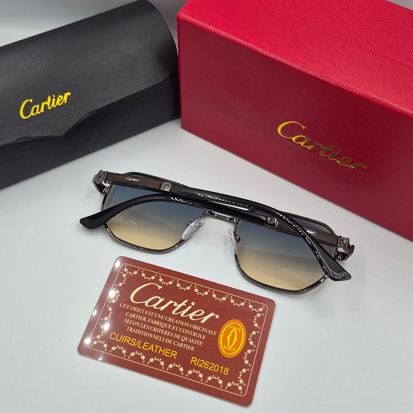 CARTIER santos noir bleu degradé sunset