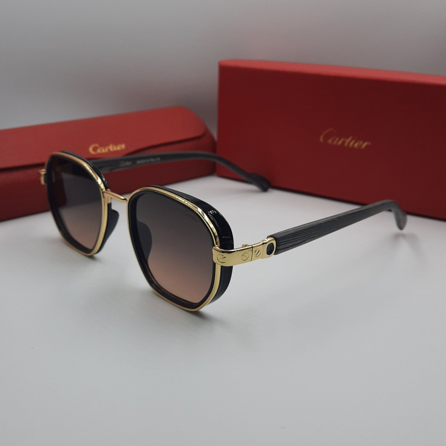 CARTIER luxe doré marron bois