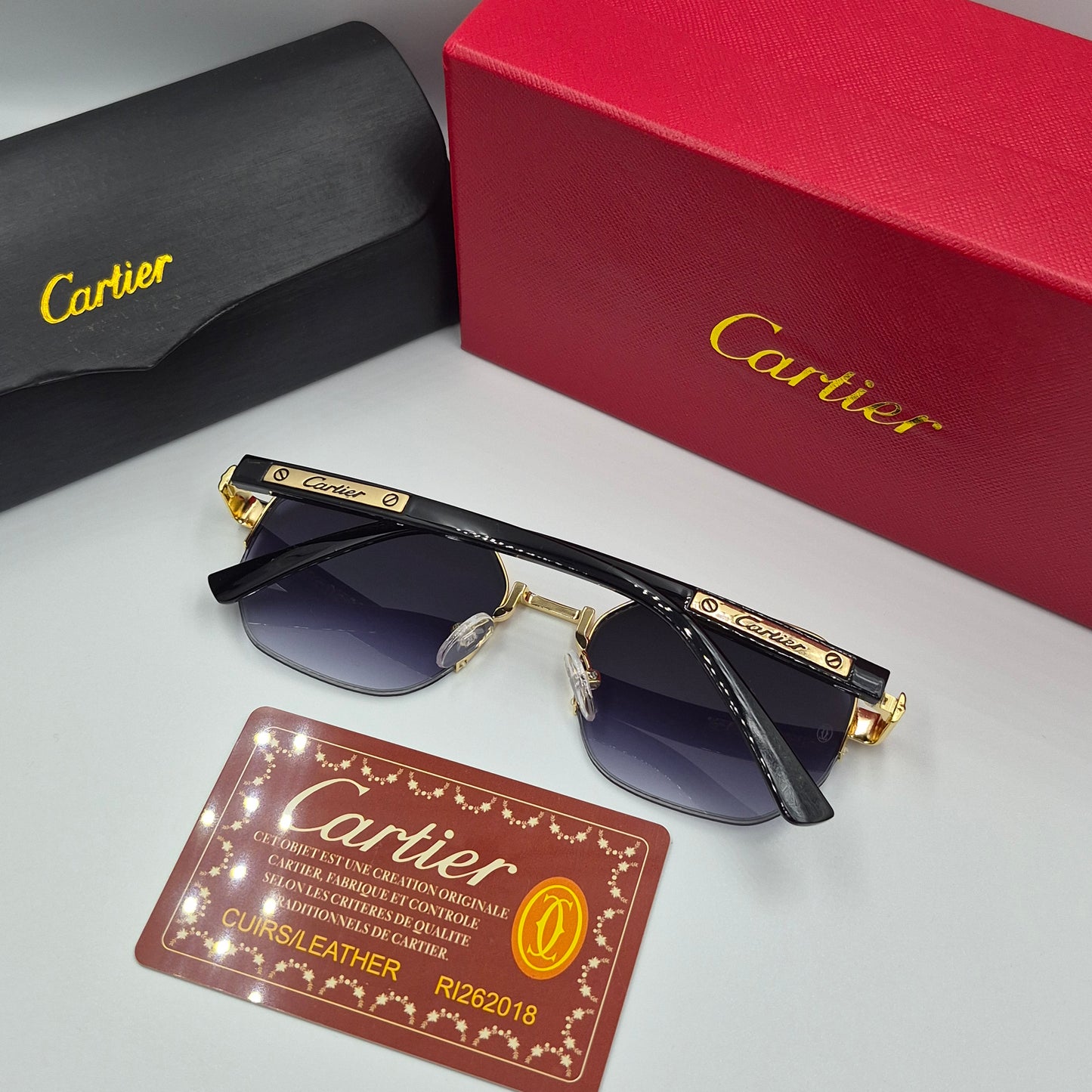 CARTIER semi percée doré noir deg
