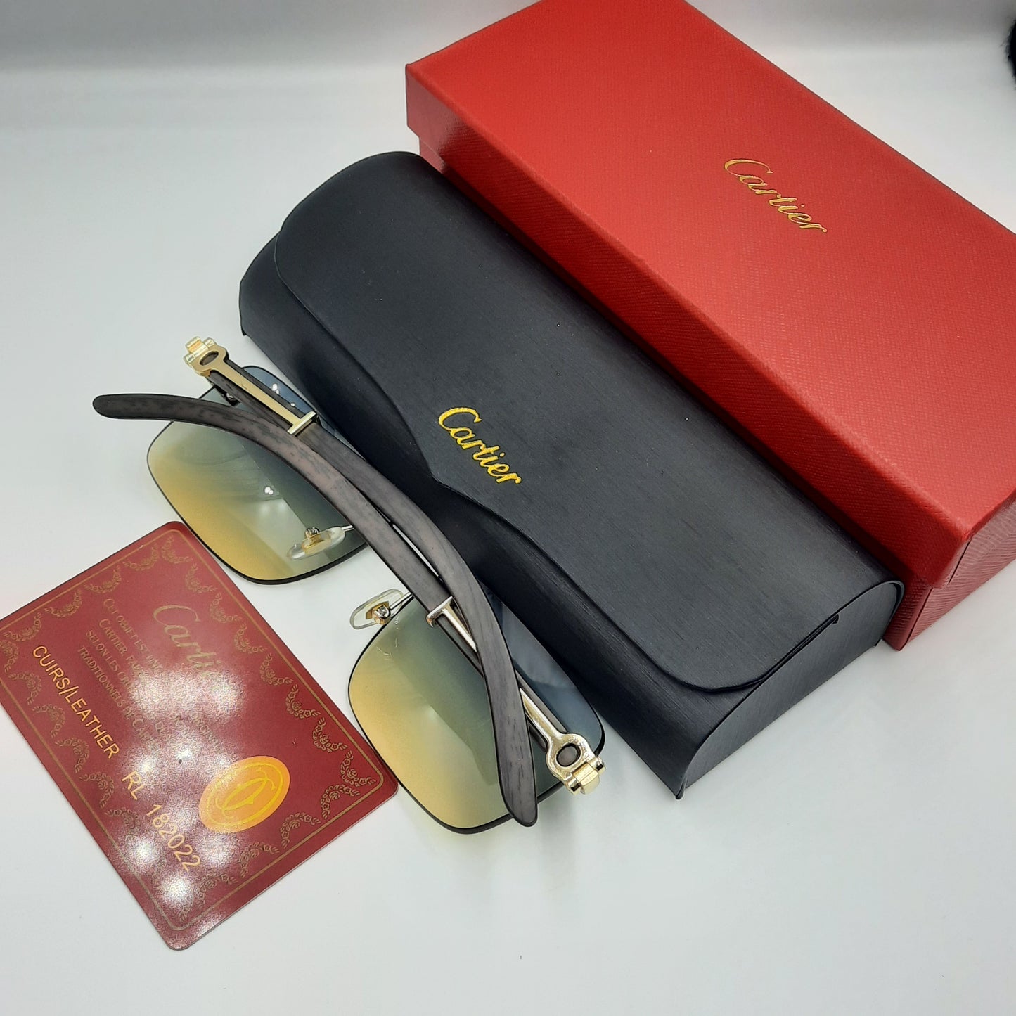 CARTIER percée doré vert bois