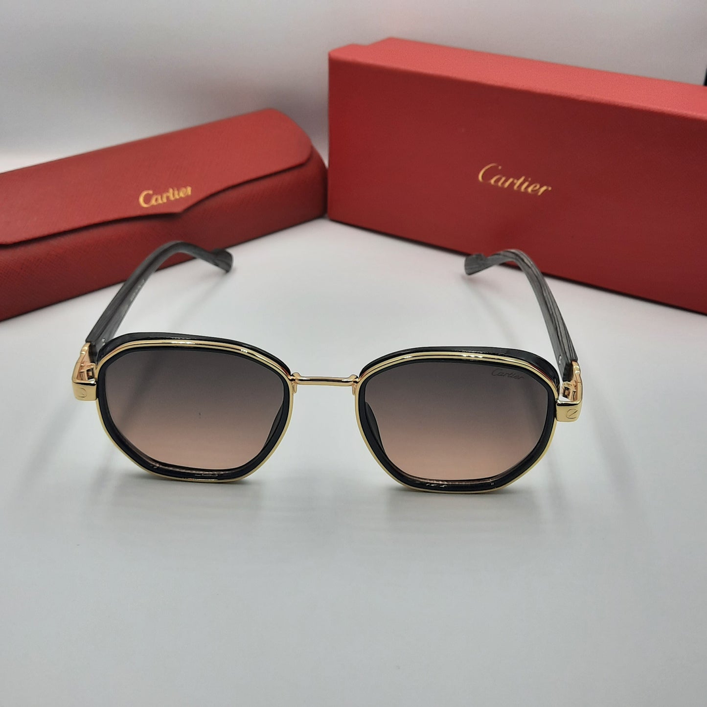 CARTIER luxe doré marron bois