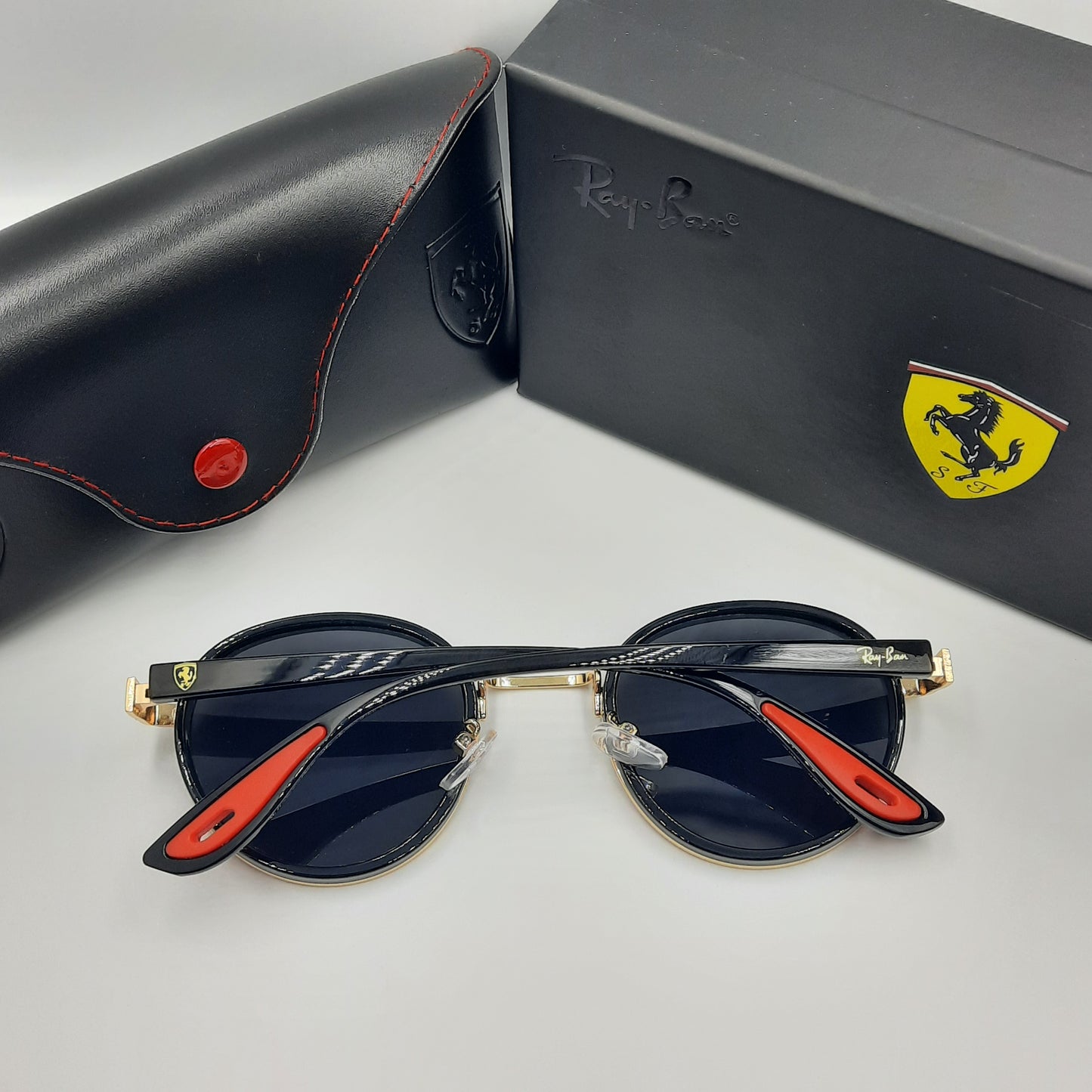 Rayban ferrari doré rouge noir
