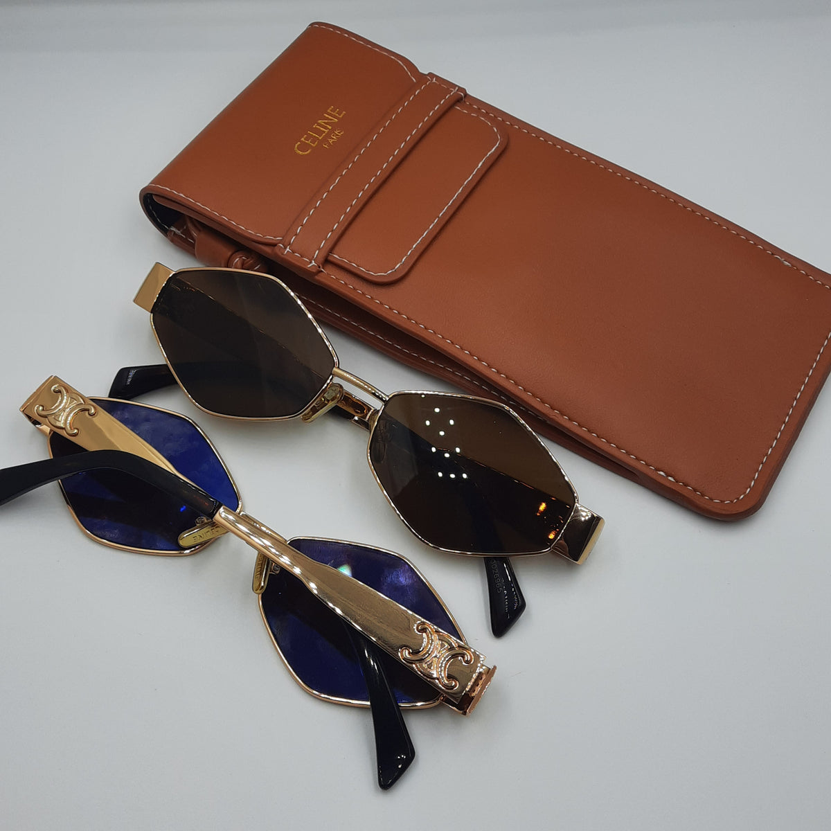 CELINE triomphe doré marron