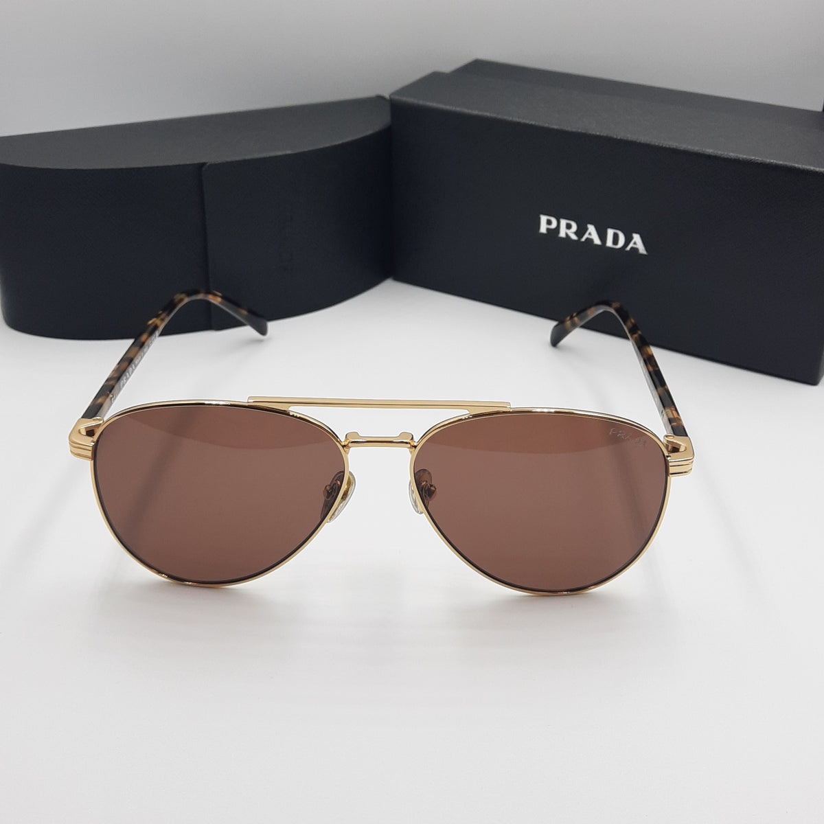 PRADA luxe doré marron havane