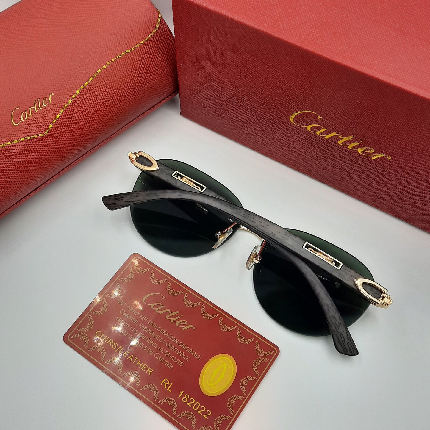 CARTIER percée doré vert wood