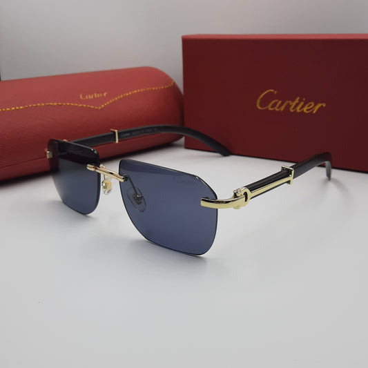CARTIER rimless doré noir