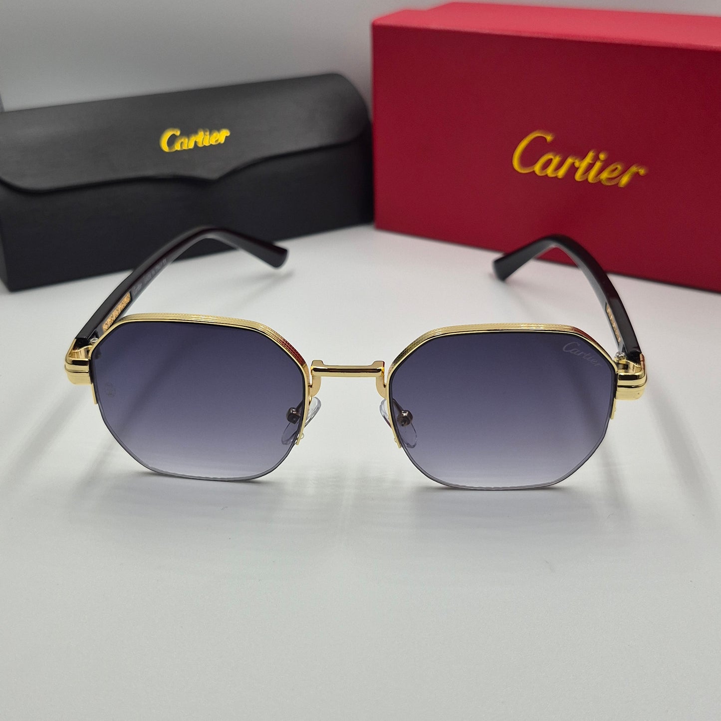 CARTIER semi percée doré noir deg