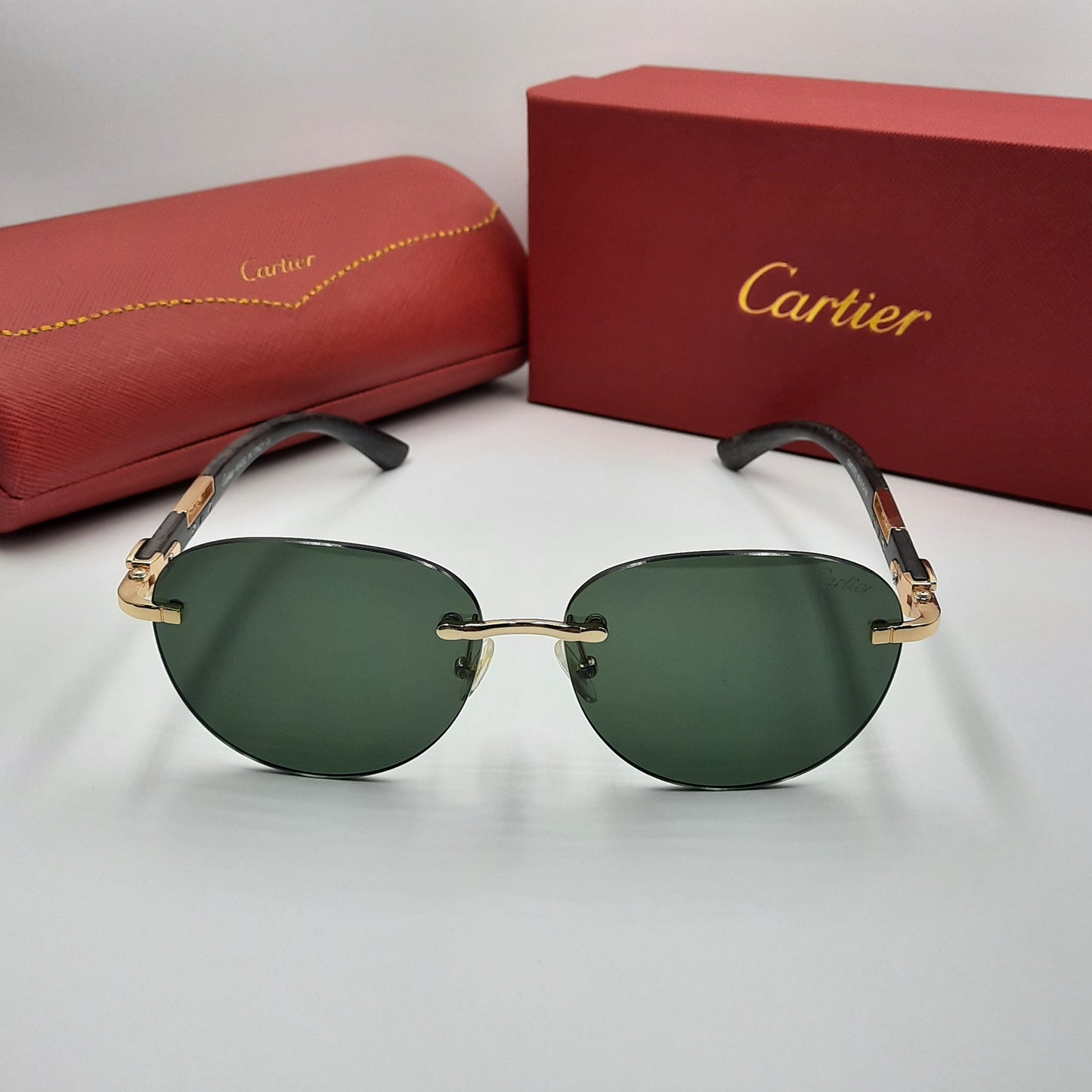 CARTIER percée doré vert wood