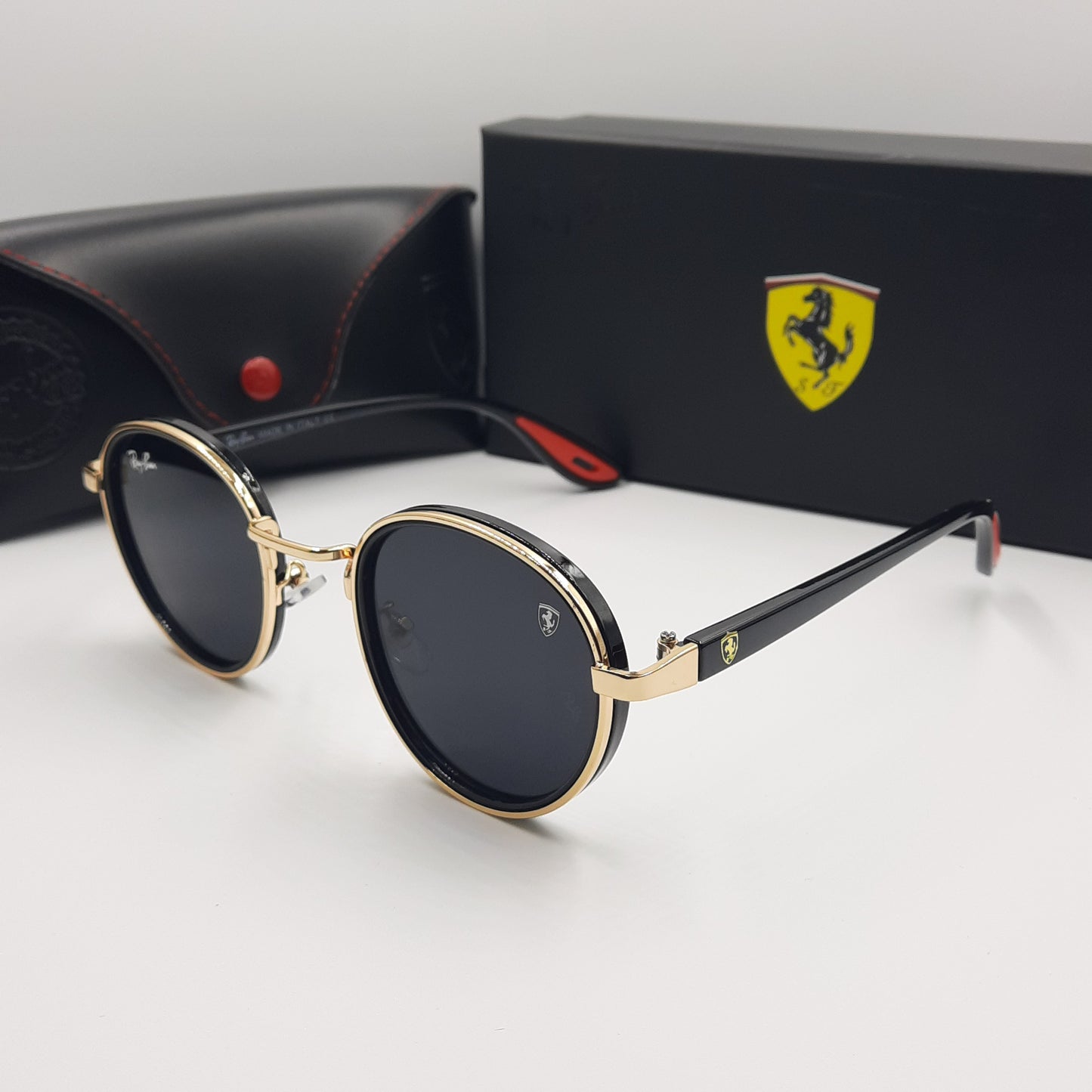 Rayban ferrari doré rouge noir