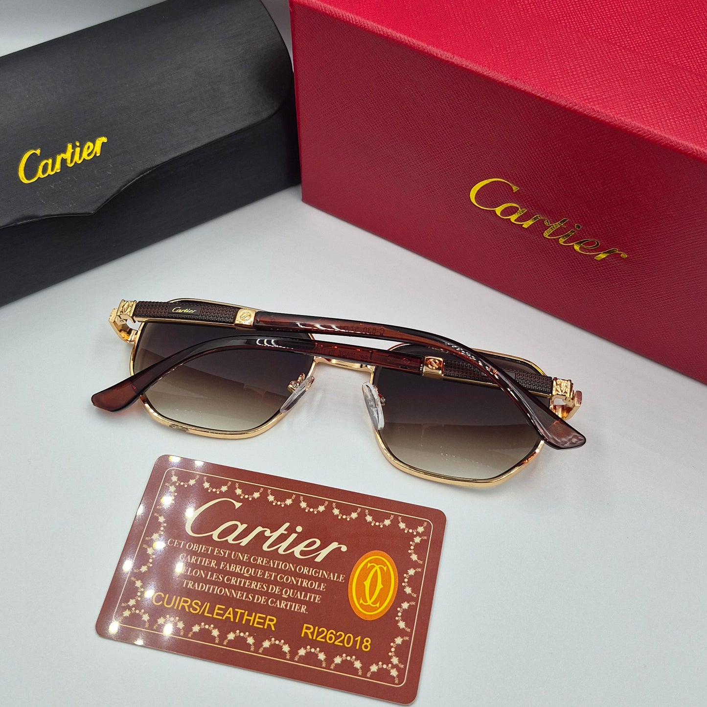 CARTIER santos doré marron
