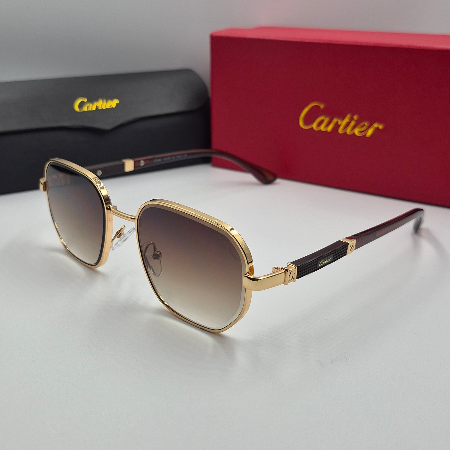 CARTIER santos doré marron