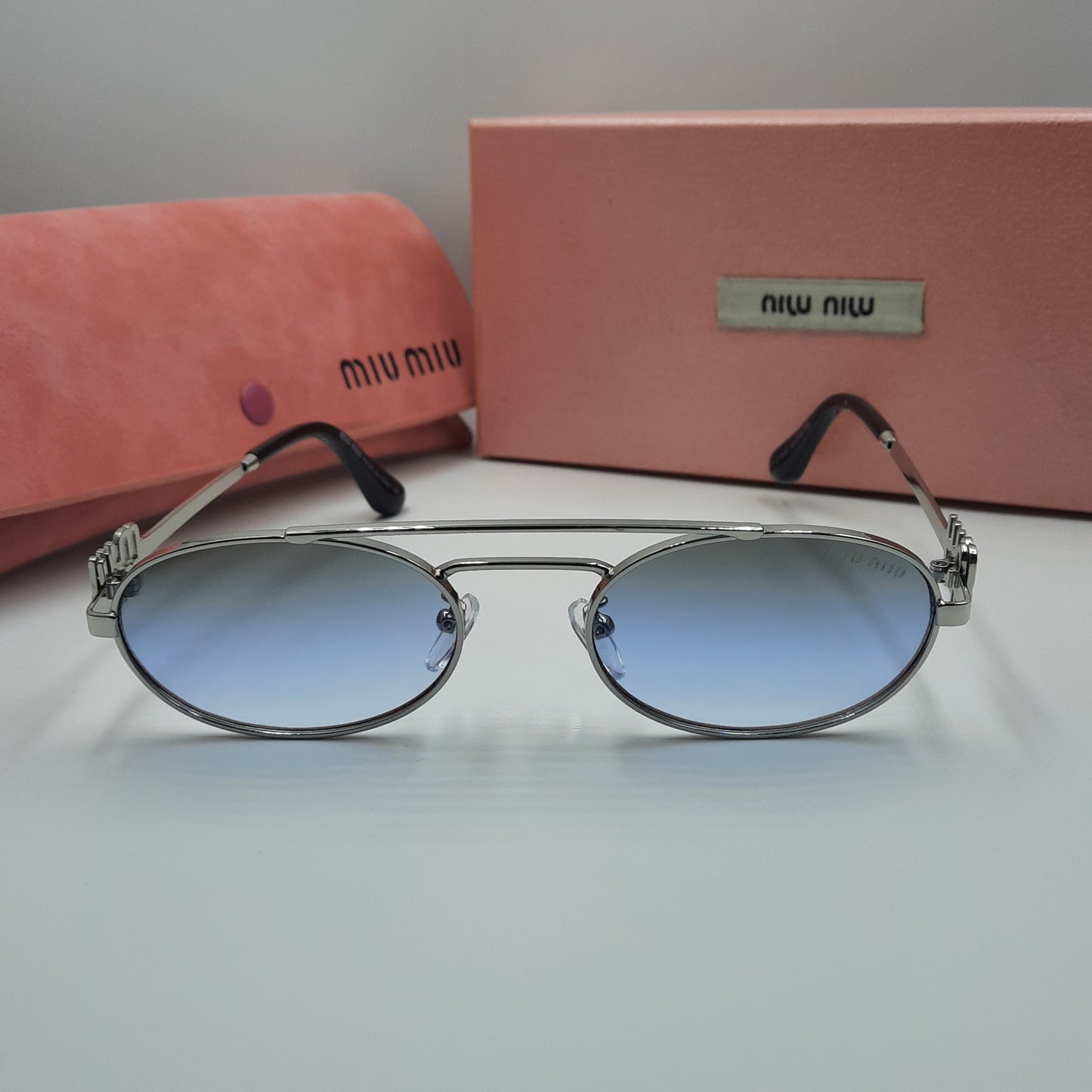 MIU MIU bleu argenté