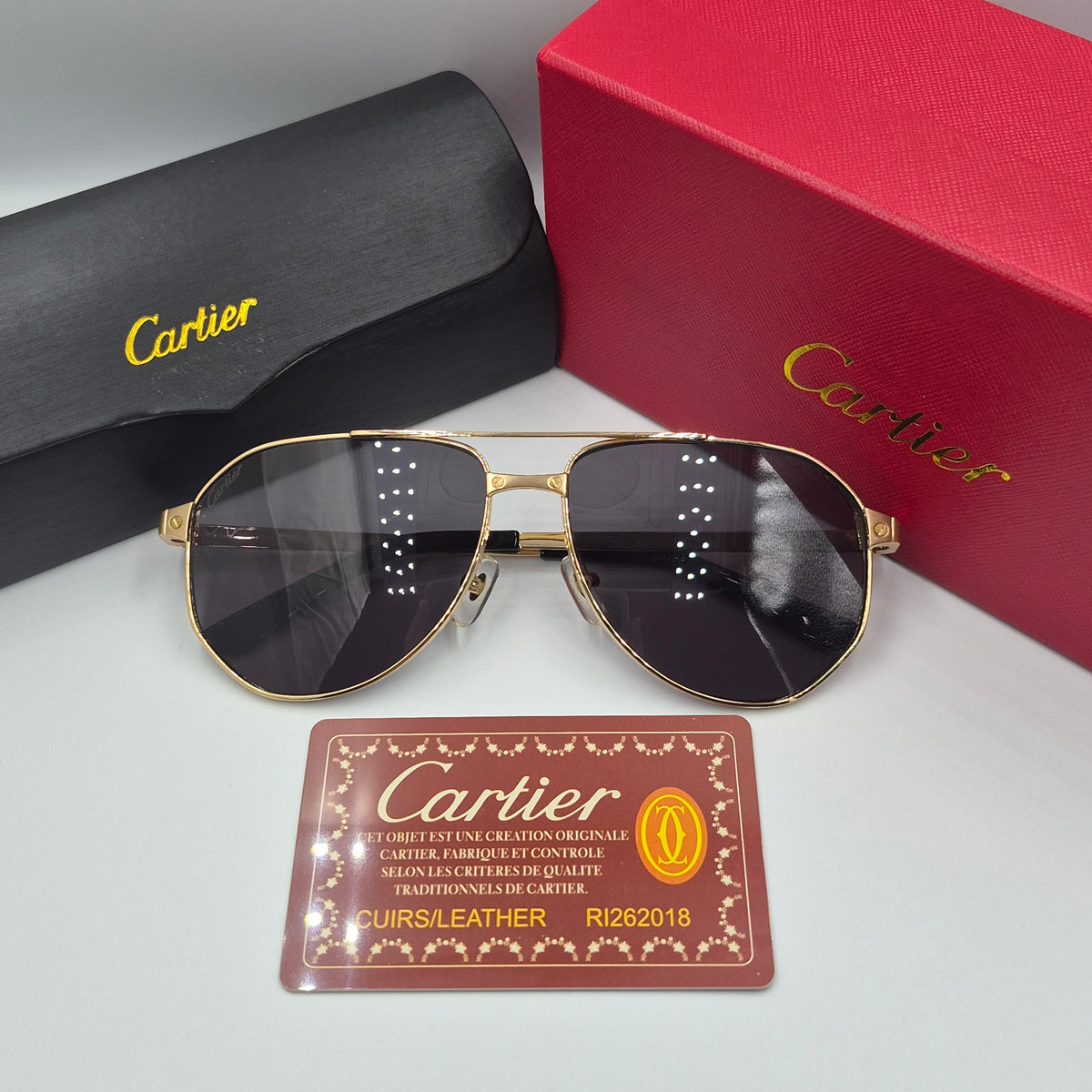 CARTIER santos noir doré
