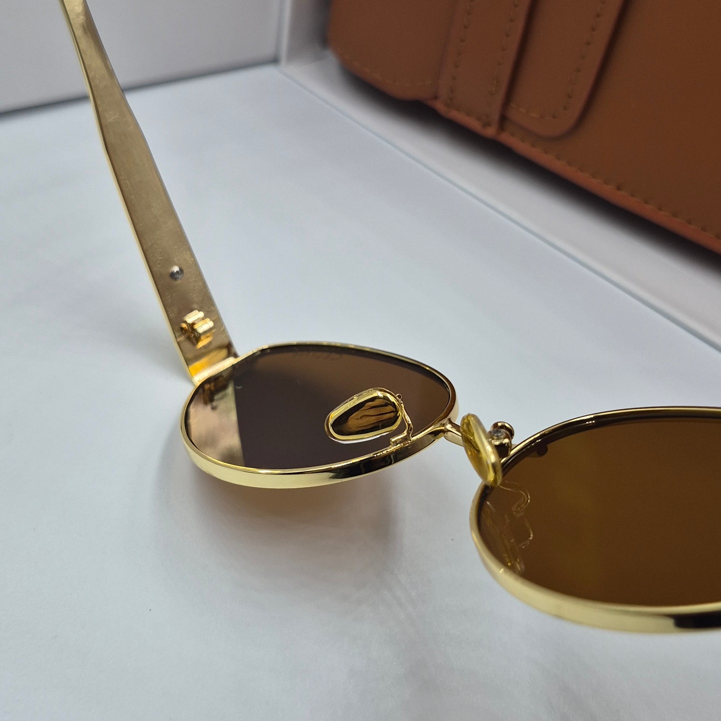 CELINE triomphe doré marron