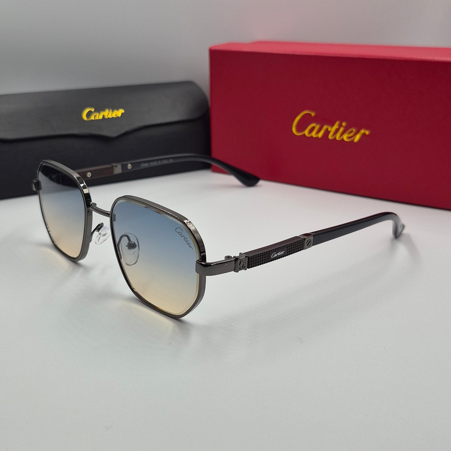 CARTIER santos noir bleu degradé sunset