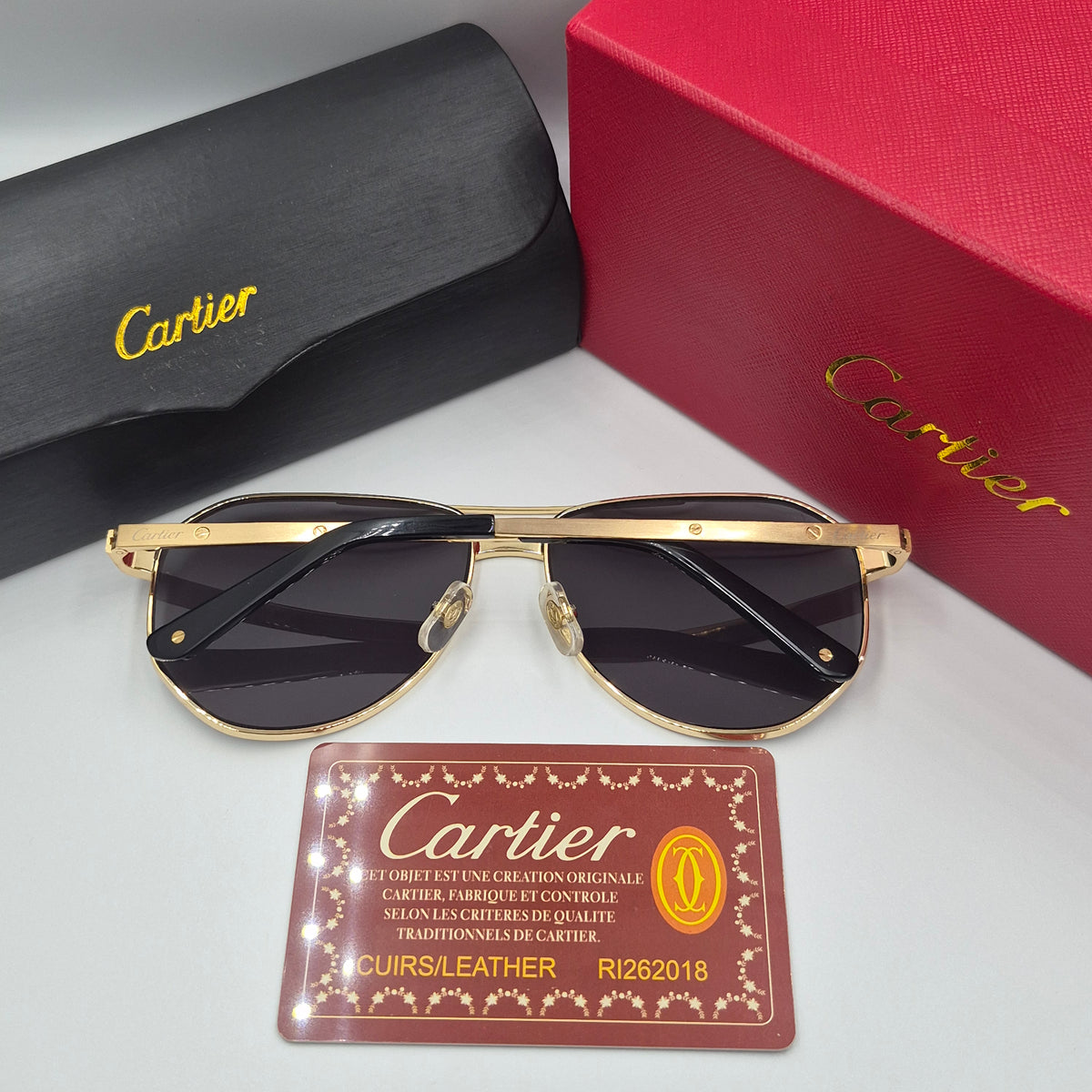CARTIER santos noir doré