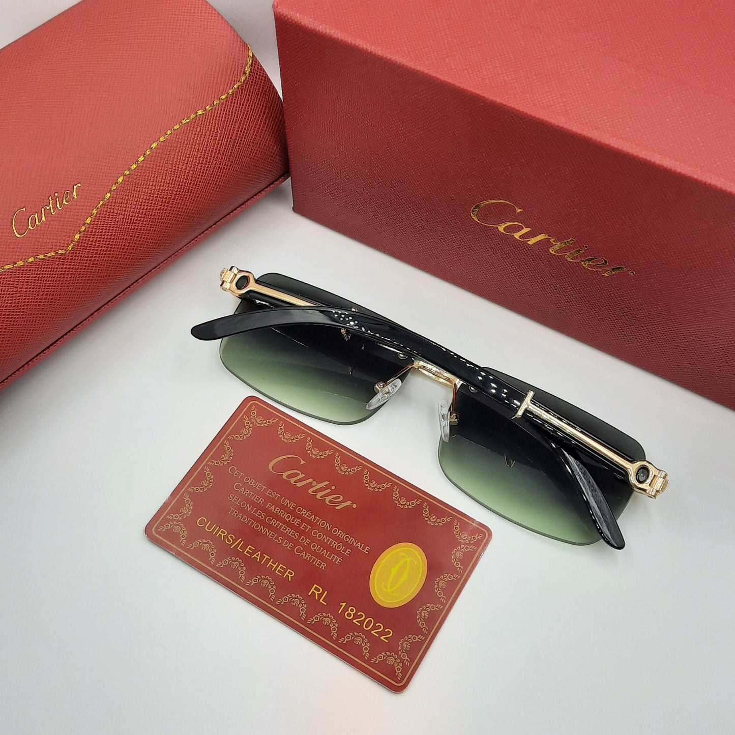 CARTIER percée doré vert noir