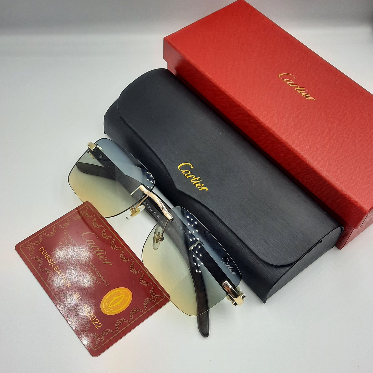 CARTIER percée doré vert bois