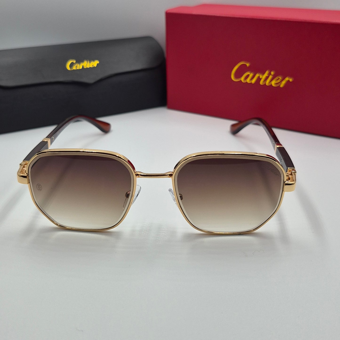 CARTIER santos doré marron