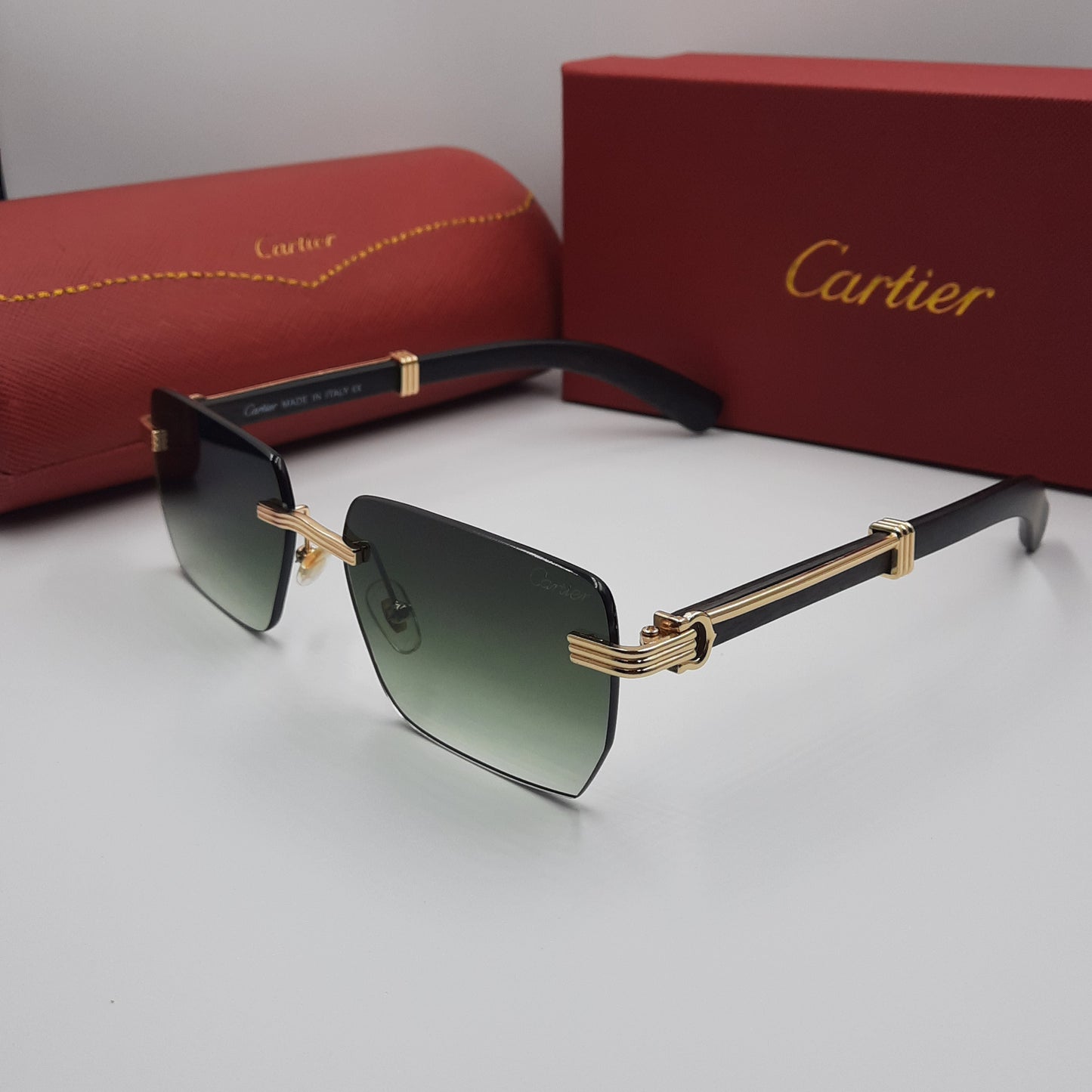 CARTIER percée doré vert wood