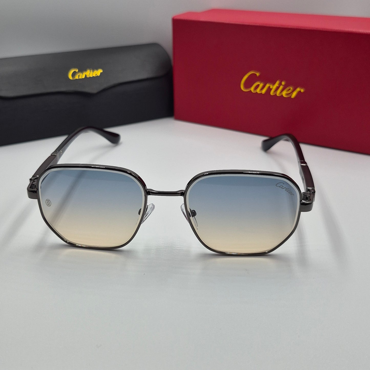 CARTIER santos noir bleu degradé sunset