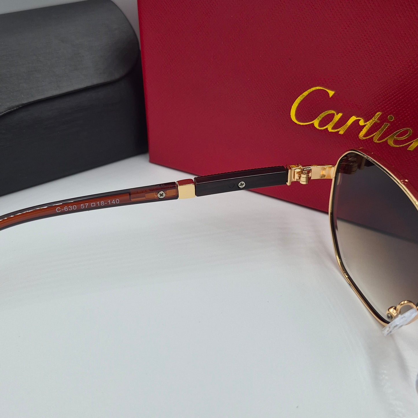 CARTIER santos doré marron