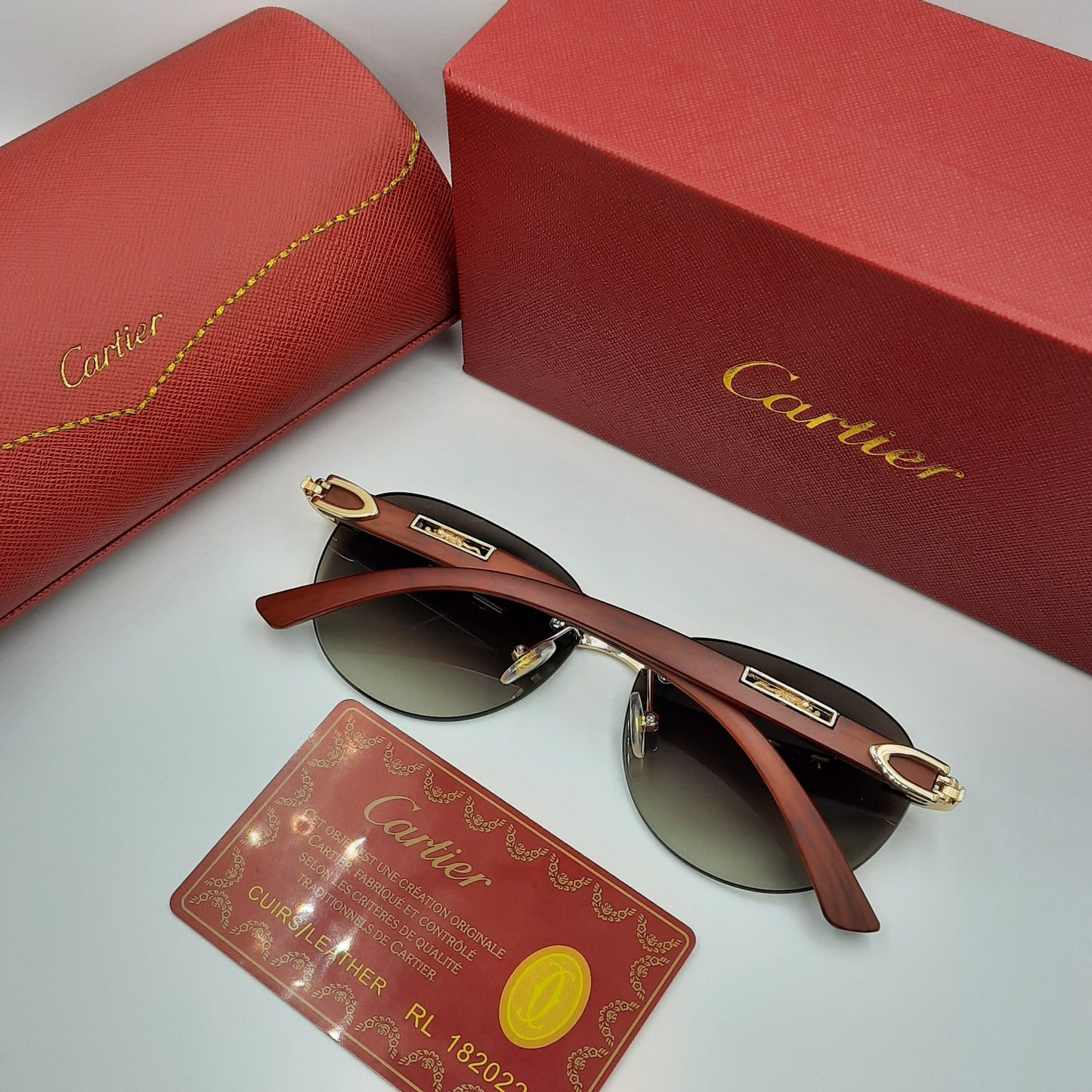 CARTIER percée doré marron